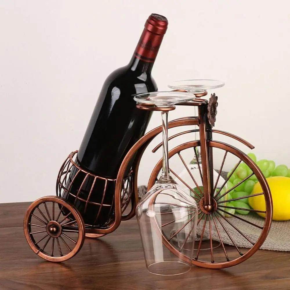 Retro Carriage Wine Rack with Glass Holder - My Store