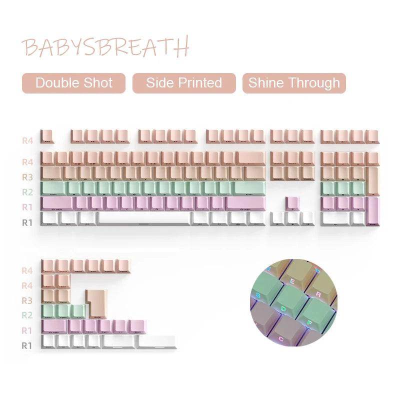 135 Keys Gradient Green Shine Through Keycaps - My Store
