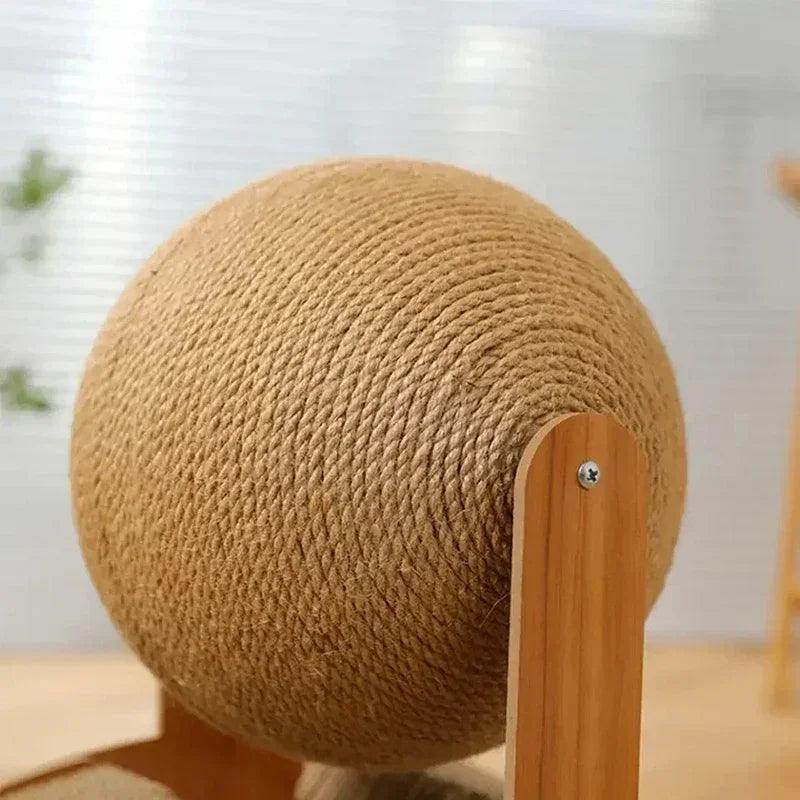 2-in-1 Cat Scratching Ball Wooden Sisal Toy - My Store