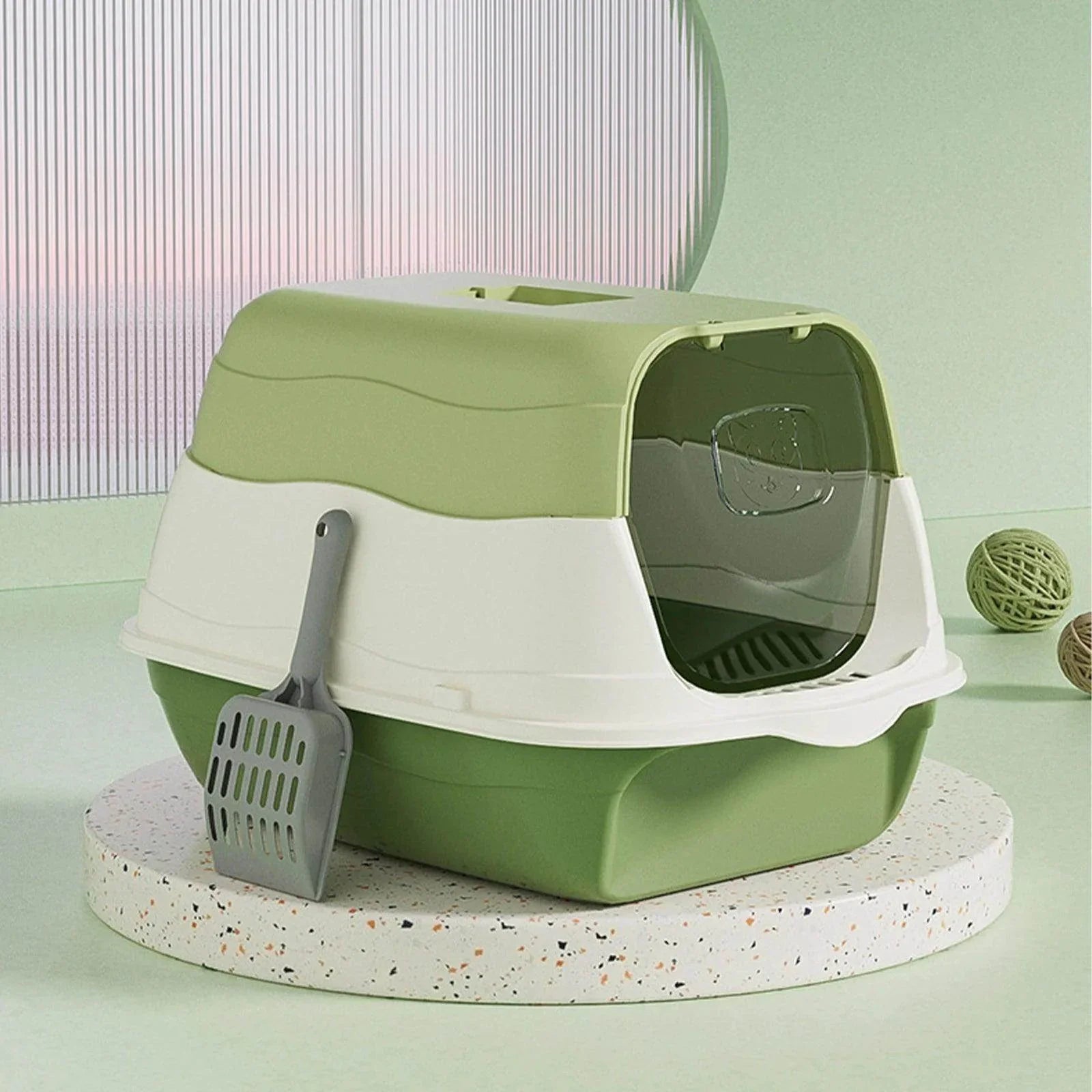 Hooded Cat Litter Box with Scoop - My Store