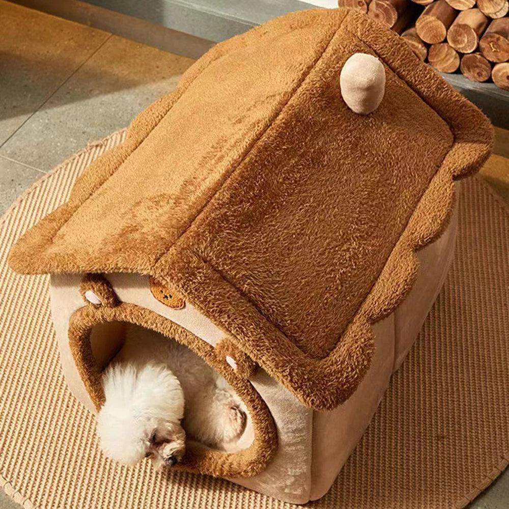 Teddy Bear Enclosed Pet Bed - My Store