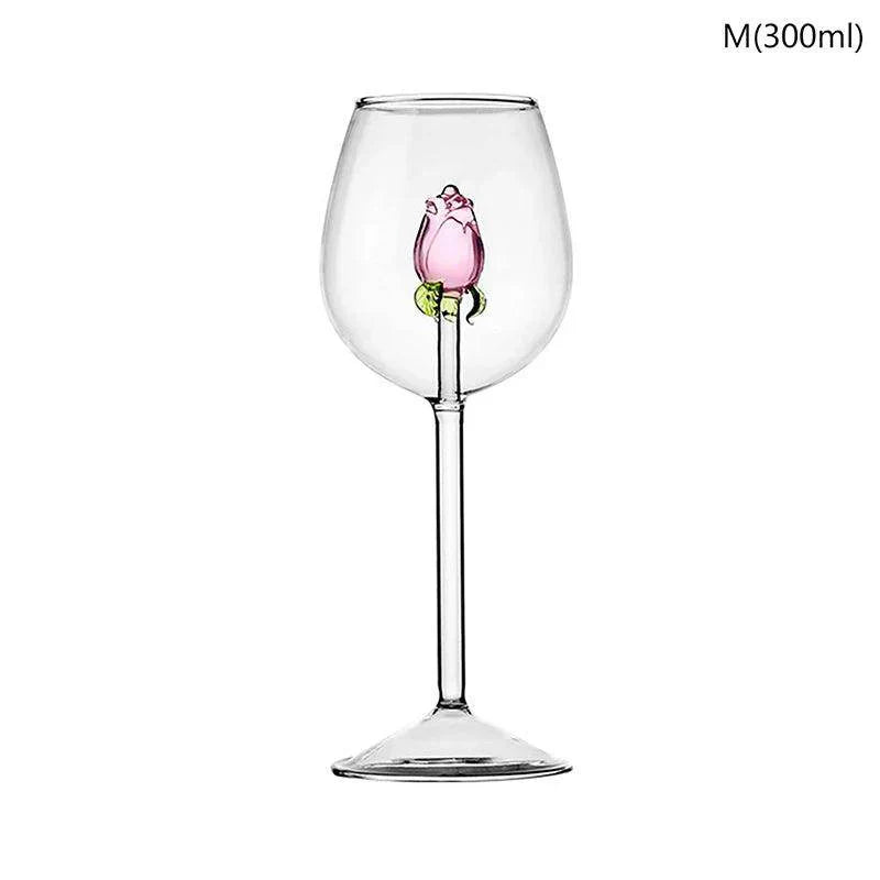 Creative 3D Rose Wine Glass - My Store