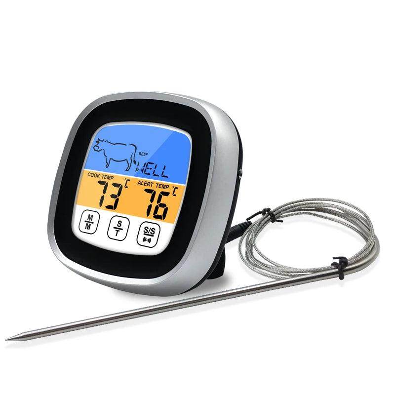 Digital Thermometer Kitchen Meat Probe with Touchscreen LCD Display - My Store
