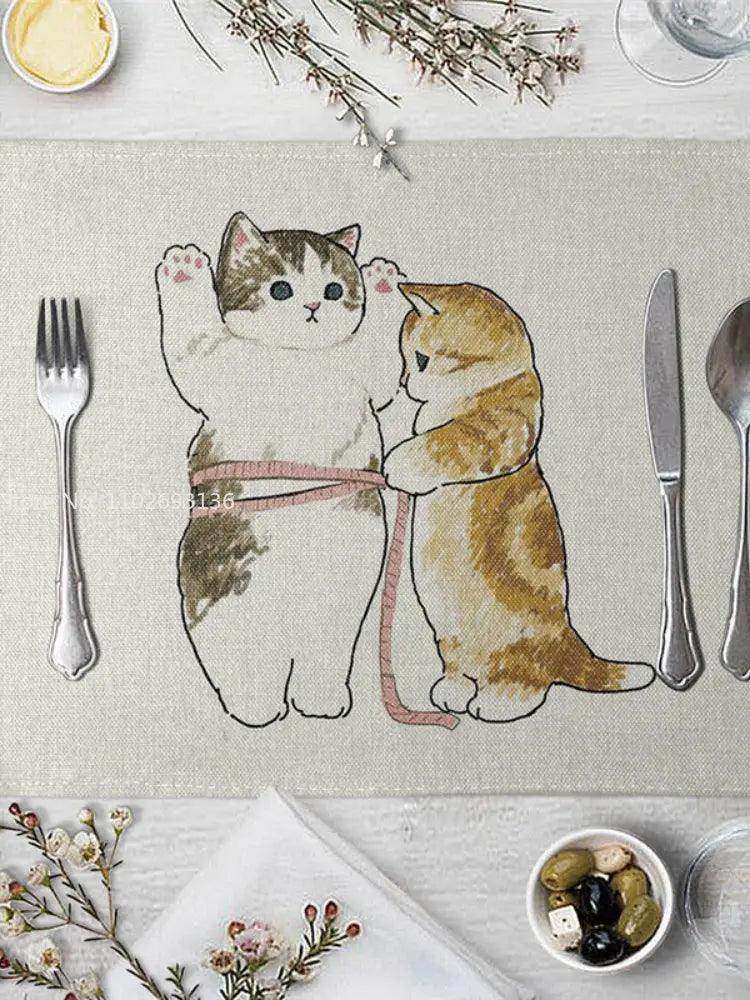 Cat Cartoon Animal Placemat - My Store