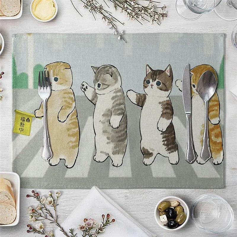 Cat Cartoon Animal Placemat - My Store