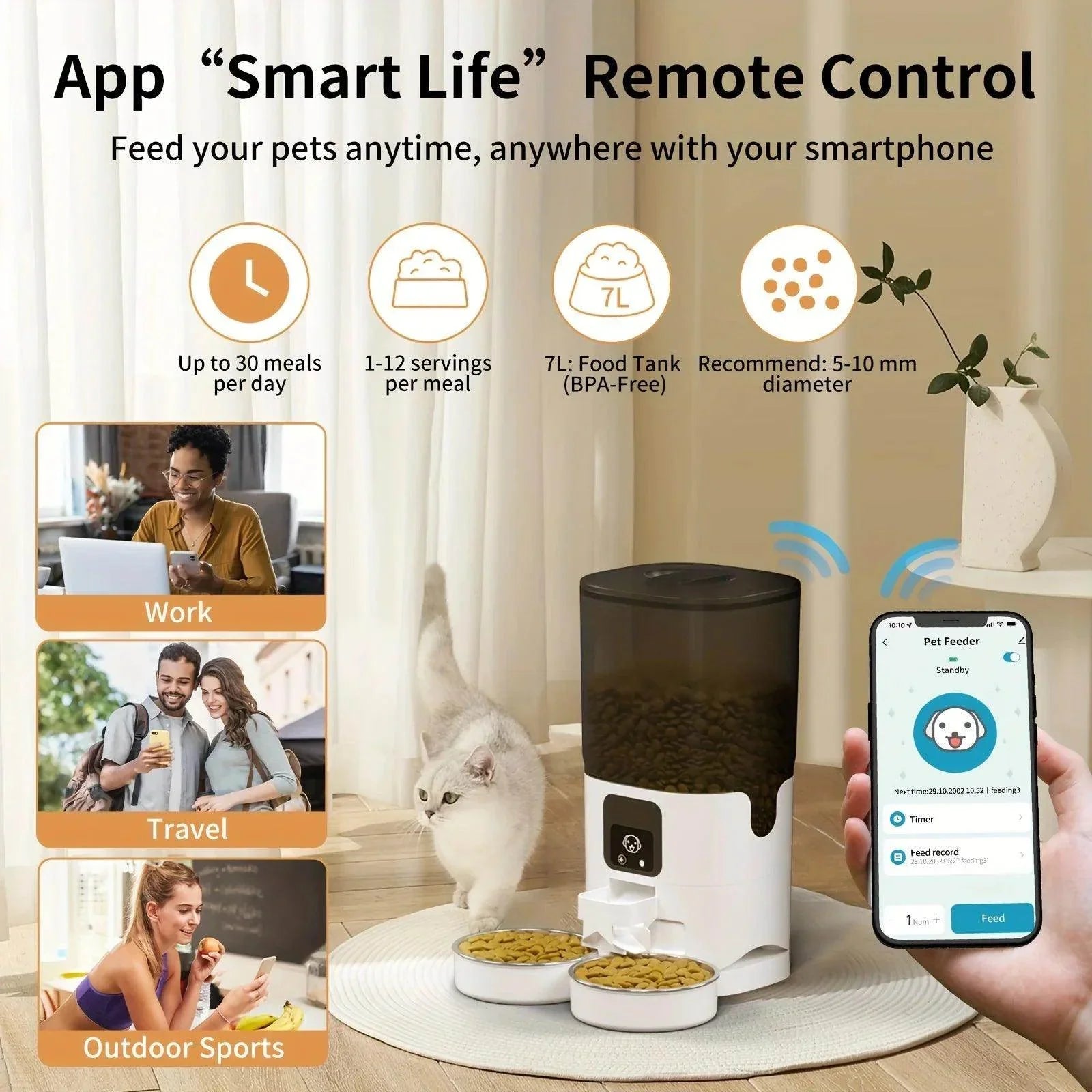Smart Automatic Feeder (7L, WiFi-Connected) - My Store