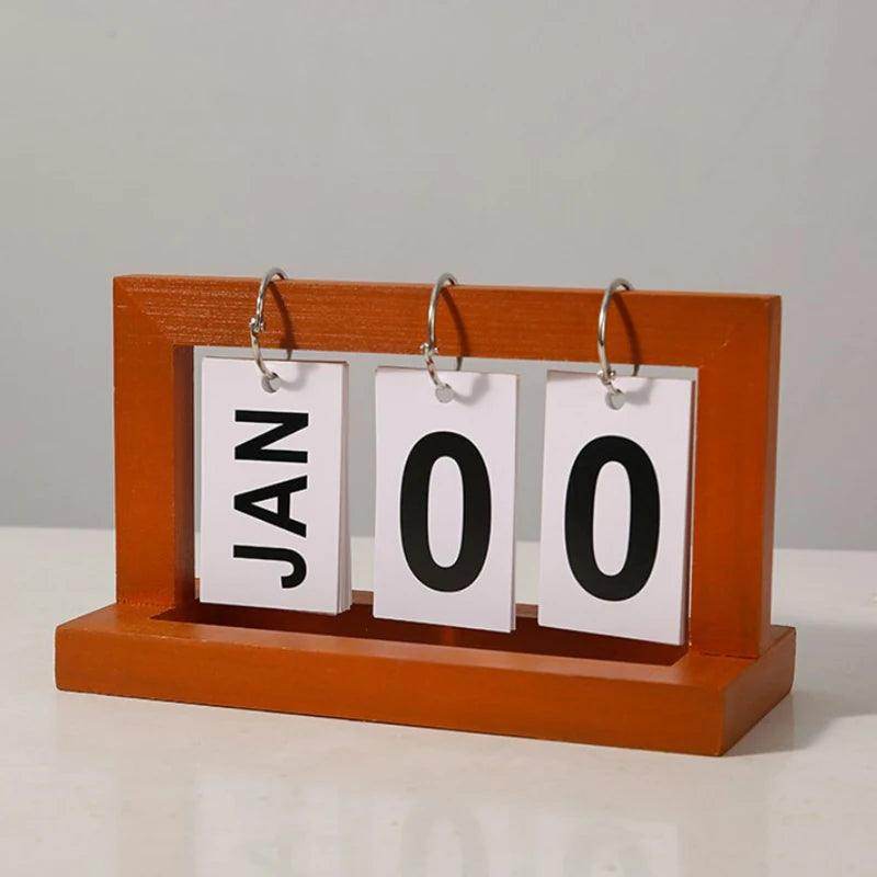 Vintage Wooden Flip Perpetual Calendar - My Store