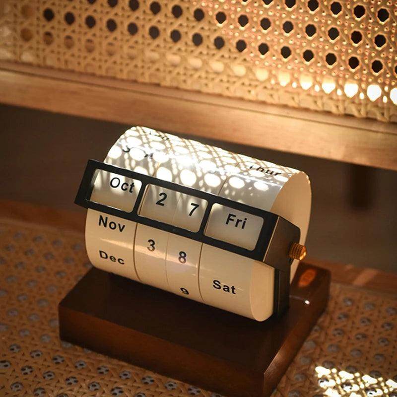 2025 Wooden Rotary Perpetual Desk Calendar - My Store