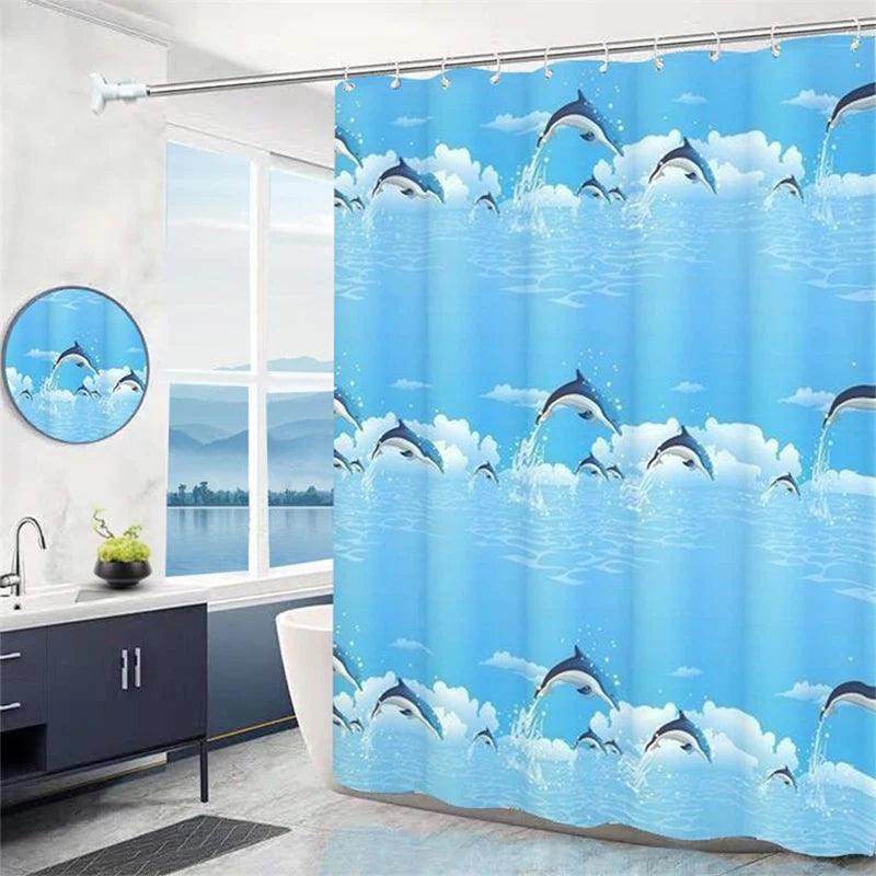 Thickened Waterproof Shower Curtain with Partition - My Store