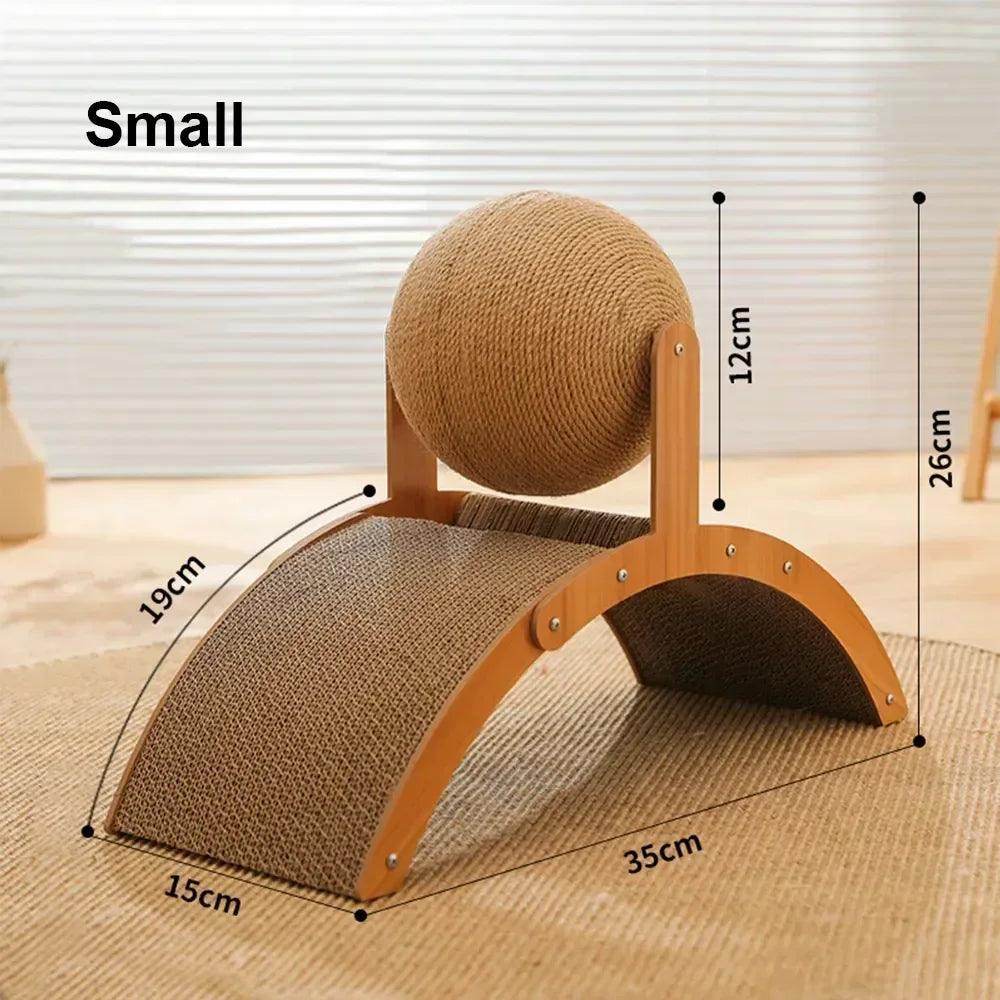 2-in-1 Cat Scratching Ball Wooden Sisal Toy - My Store