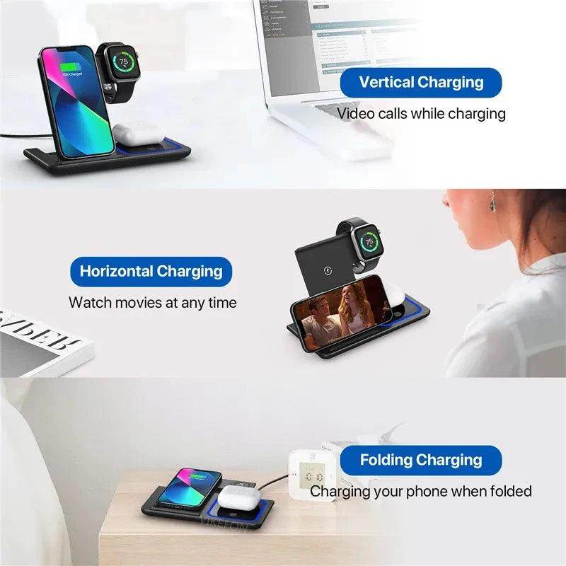 3-in-1 Foldable Wireless Charging Stand - My Store