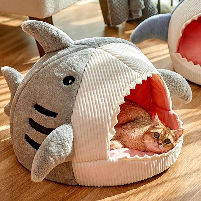 Cartoon Shark Warm Cat Bed - My Store