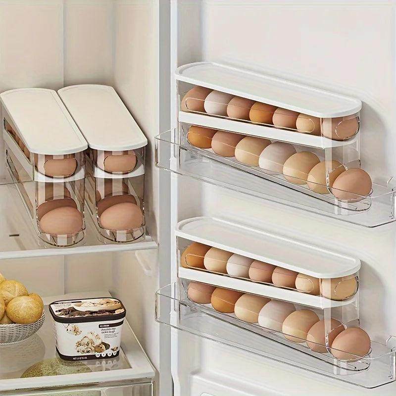 Rolling Egg Storage Box - Space-Saving Refrigerator Organizer - My Store