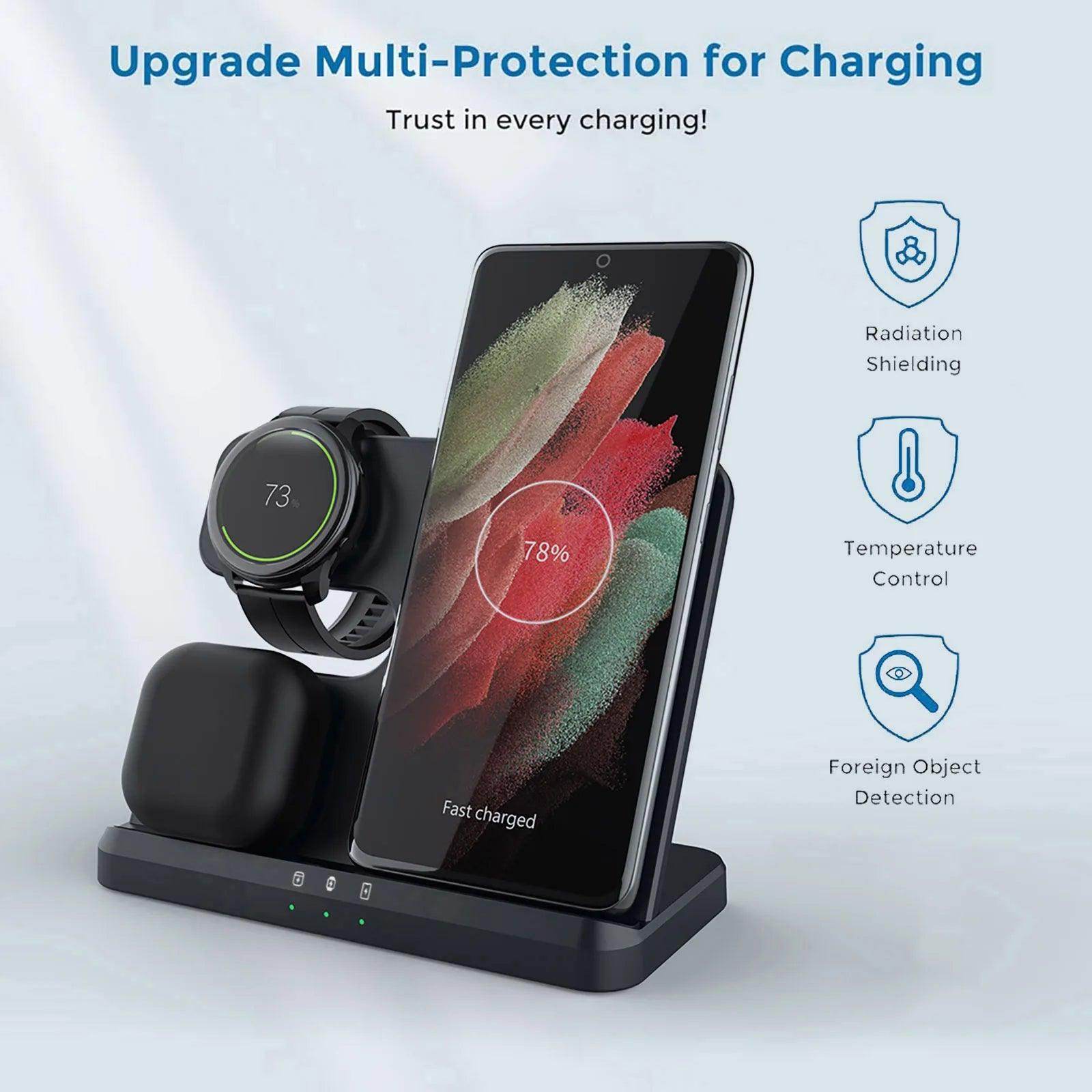 Wireless Charger 3 in 1 Stand Dock - My Store