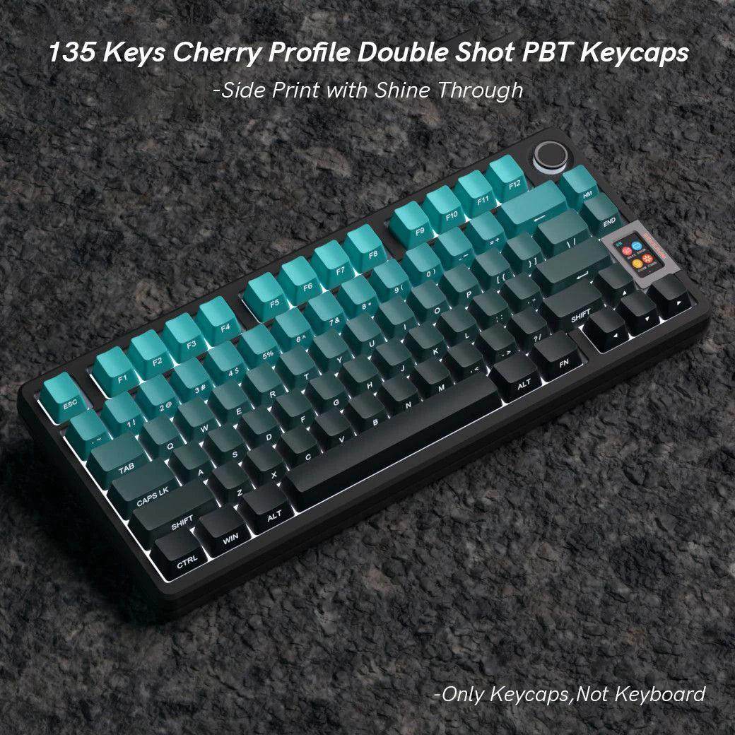 135 Keys Gradient Green Shine Through Keycaps - My Store