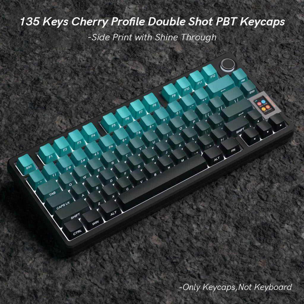 135 Keys Gradient Green Shine Through Keycaps - My Store