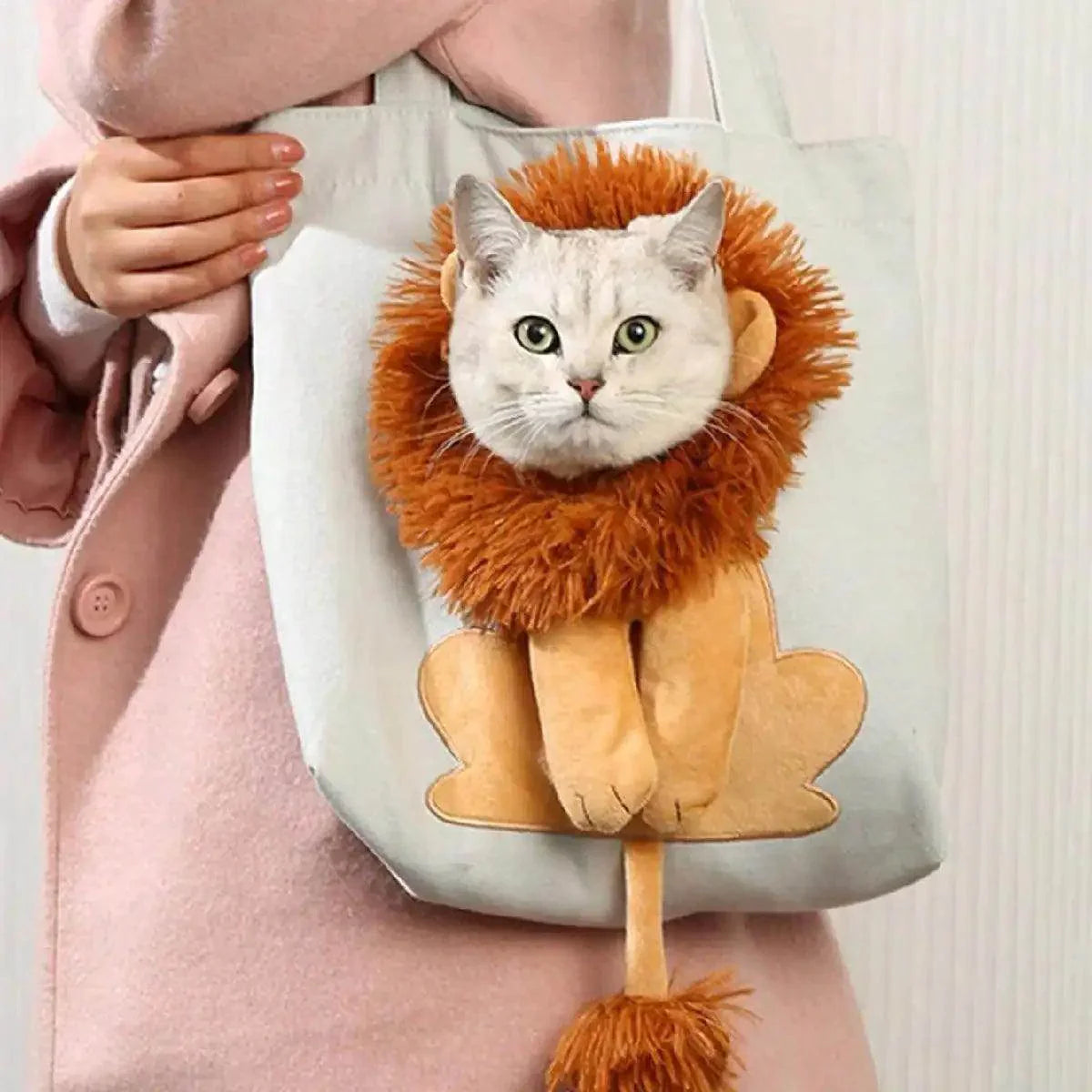 Lion-Shaped Canvas Pet Shoulder Bag - My Store