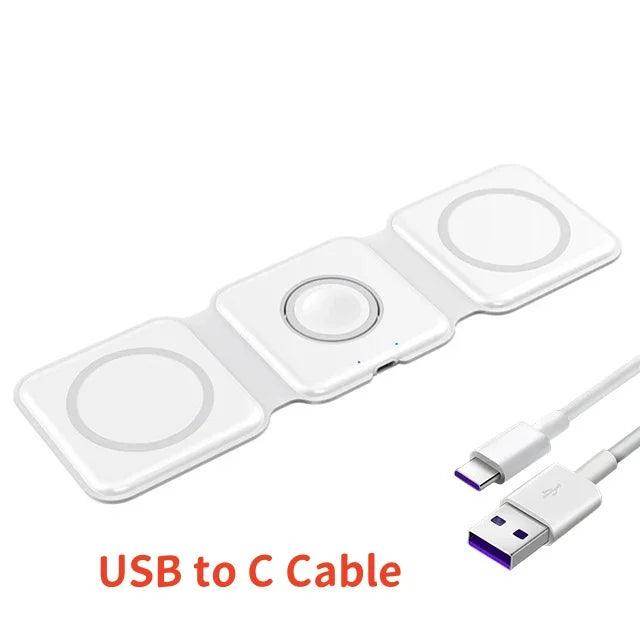 3 in 1 Wireless Charging Station for iPhone, Apple Watch, and AirPods - My Store