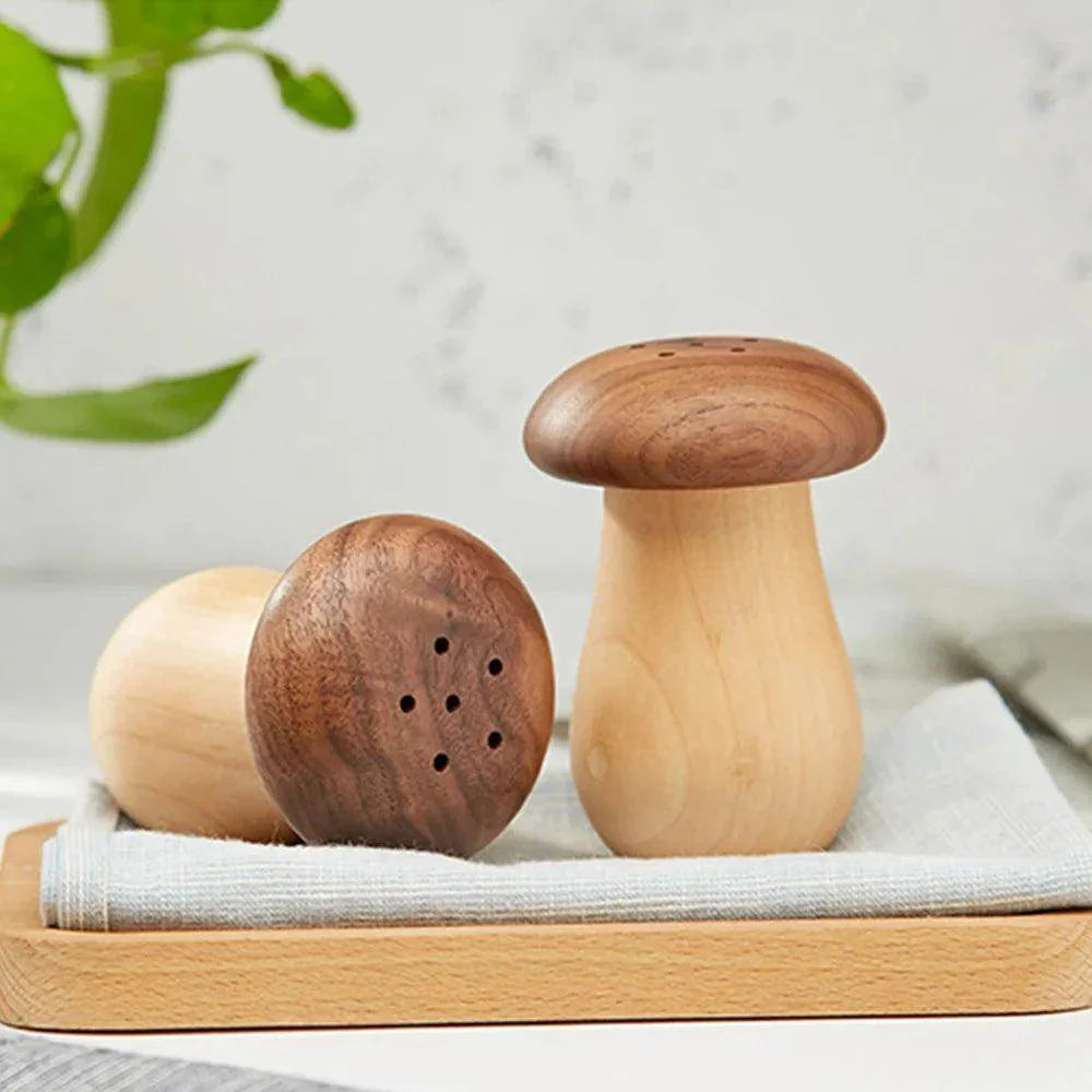 Double-Plaid Wooden Mushroom Toothpick Holder - My Store
