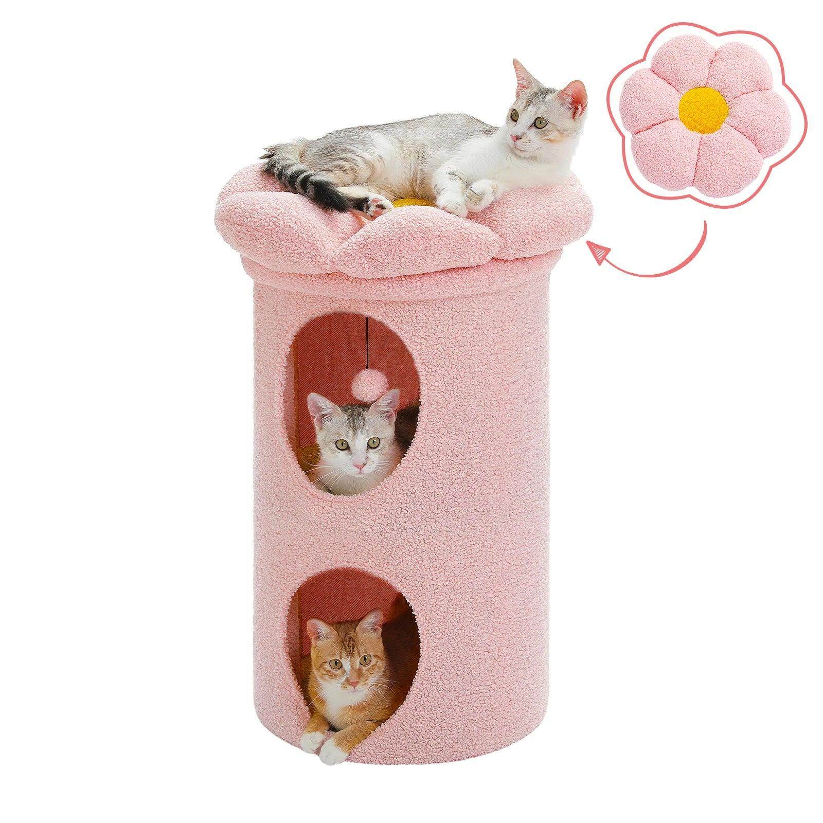Flower Cat Bed House Indoor Double-Deck Cat Condo - My Store