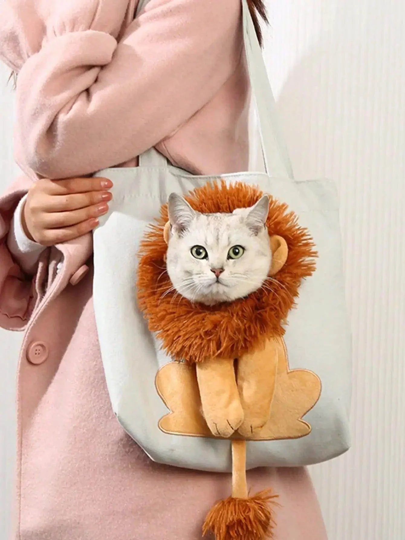 Lion-Shaped Canvas Pet Shoulder Bag - My Store