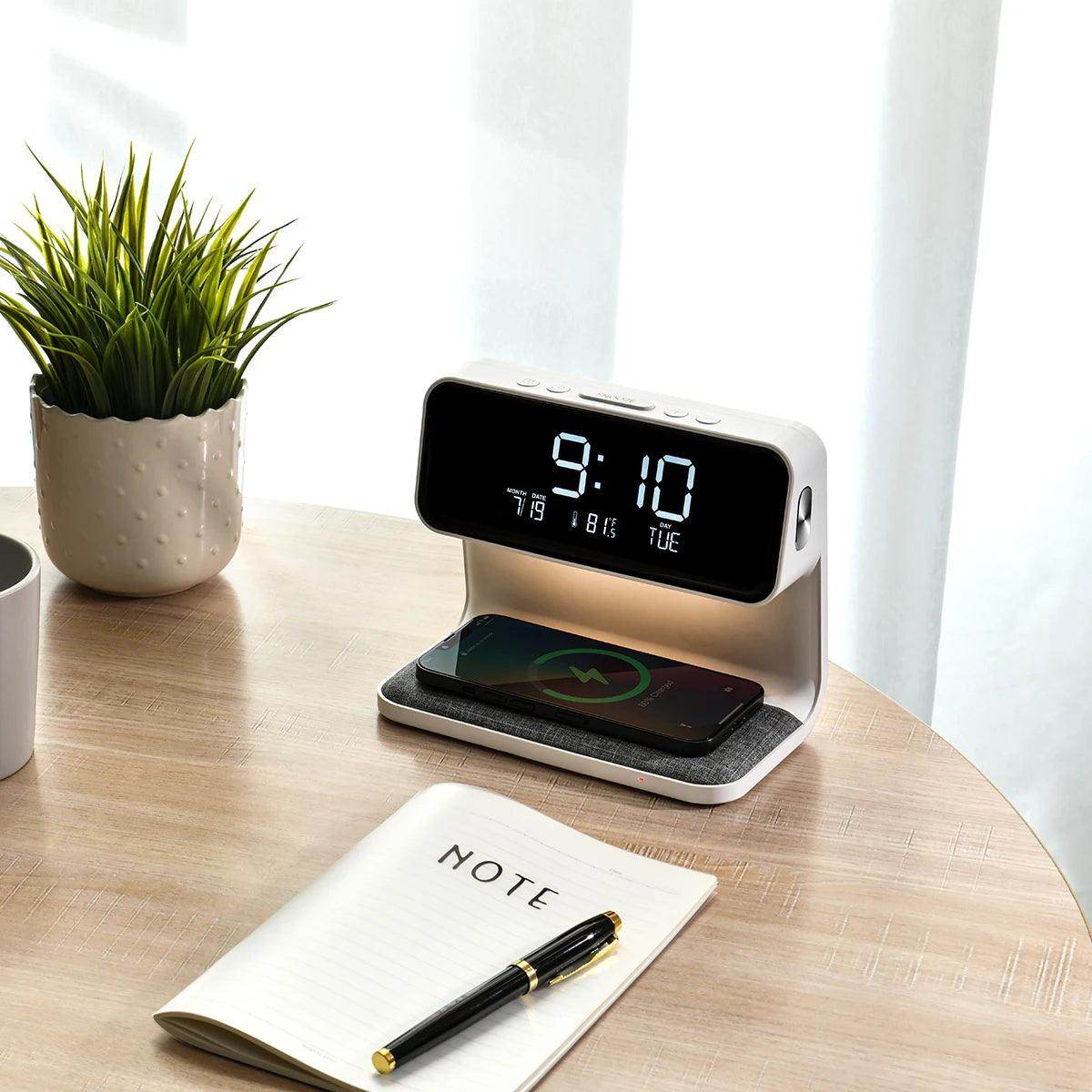 Multi-function LED Nightlight Alarm Clock with Wireless Charger - My Store