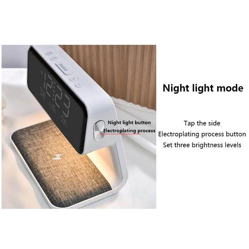 Multi-function LED Nightlight Alarm Clock with Wireless Charger - My Store