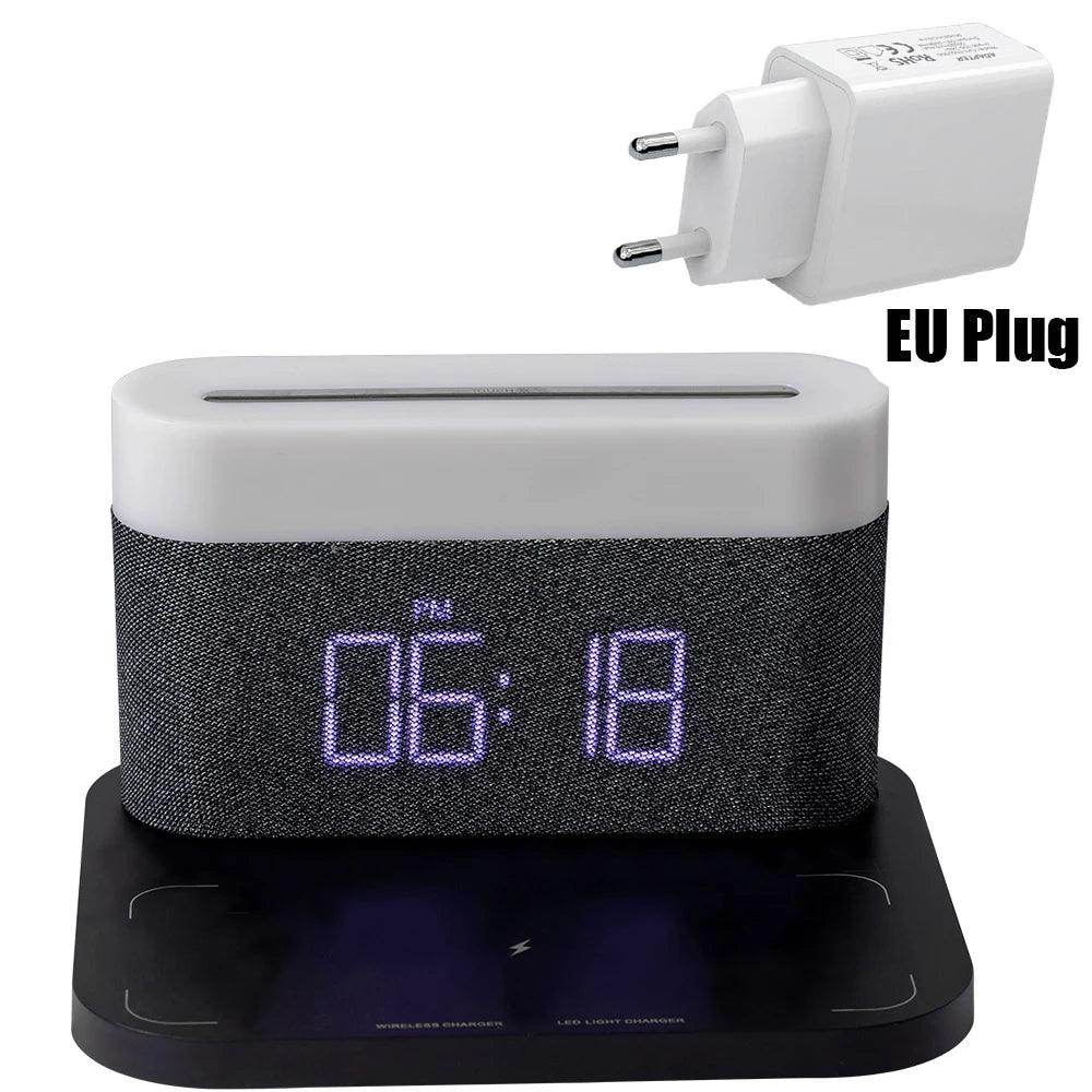 Upgraded 15W Fast Wireless Charging Lamp with Digital Alarm Clock - My Store