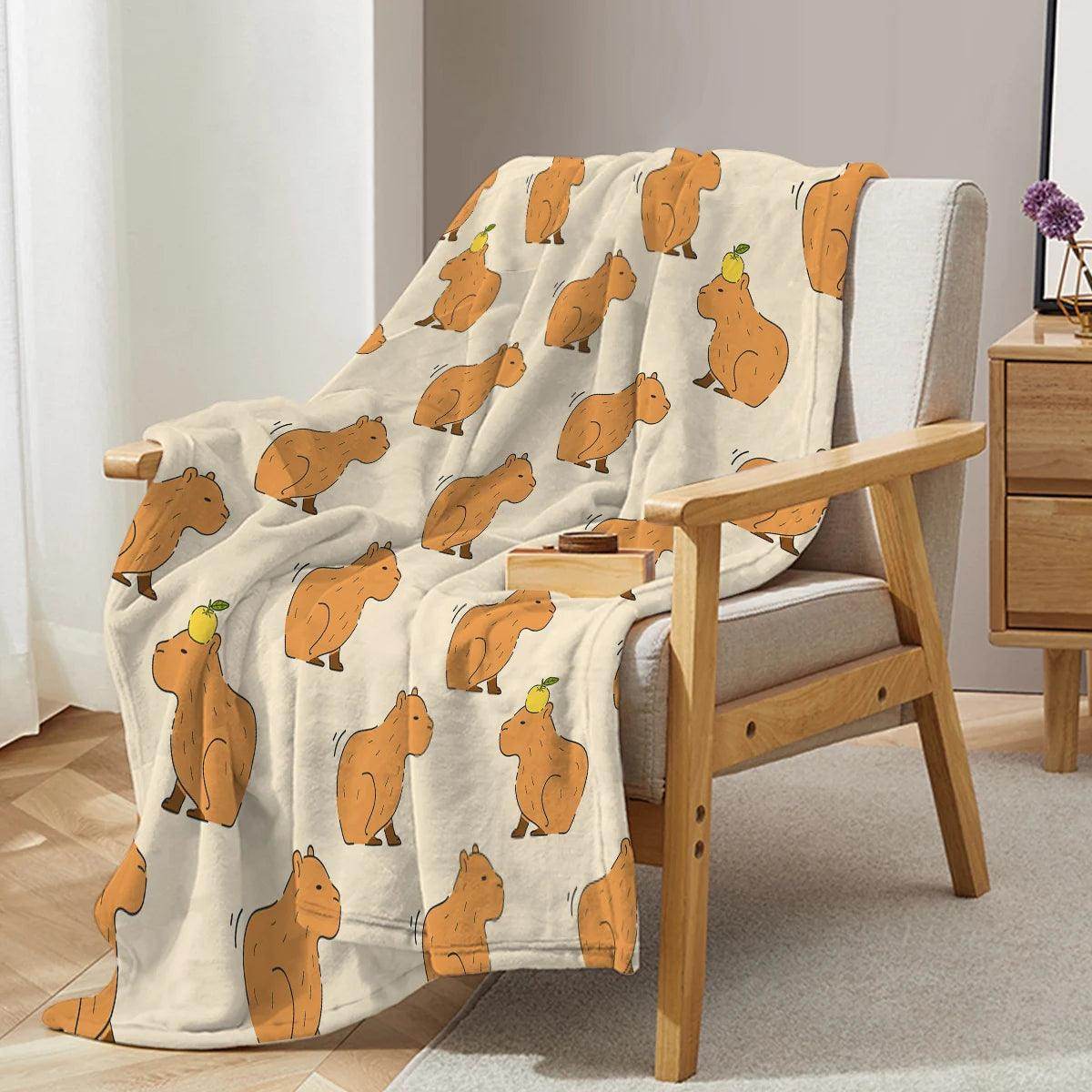 Trembling Capybara Printed Flannel Fleece Blanket - My Store