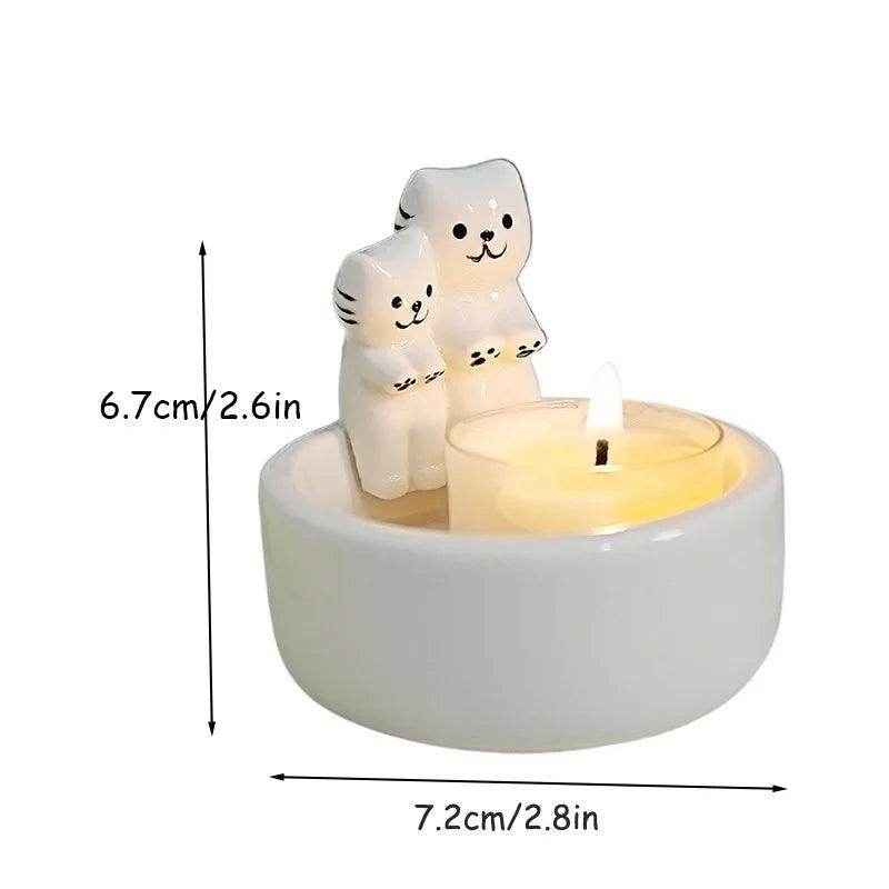 Cute Kitten Tea Light Candle Holder - My Store