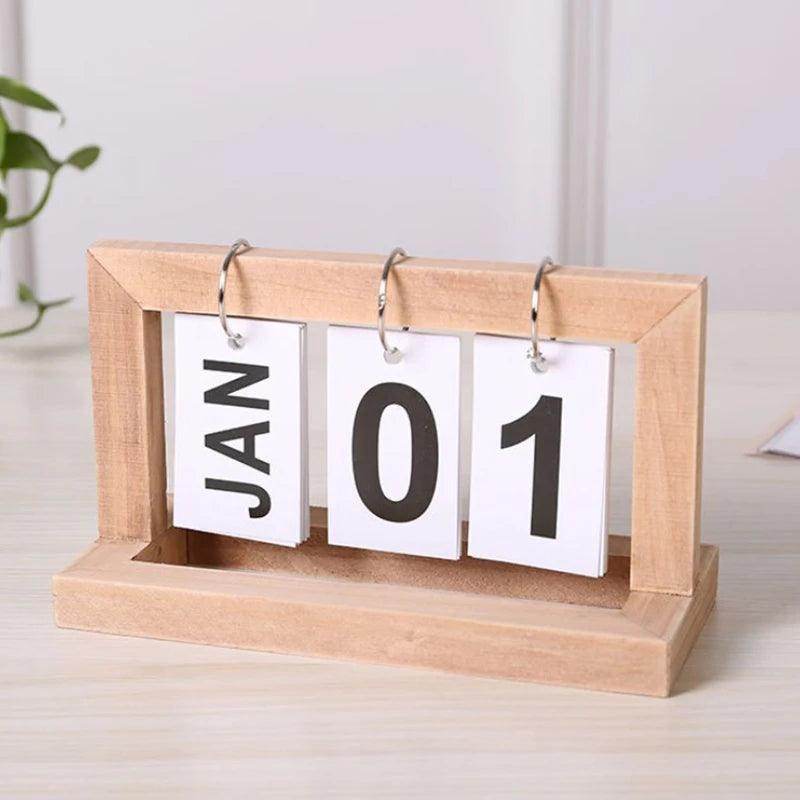 Vintage Wooden Flip Perpetual Calendar - My Store