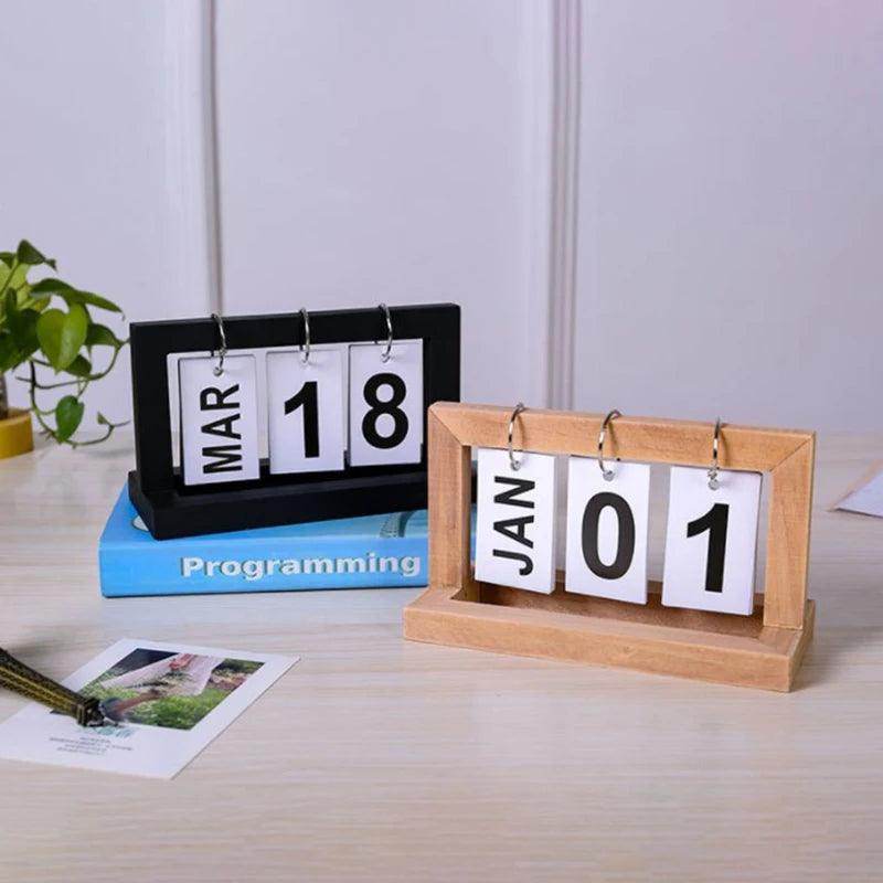 Vintage Wooden Flip Perpetual Calendar - My Store