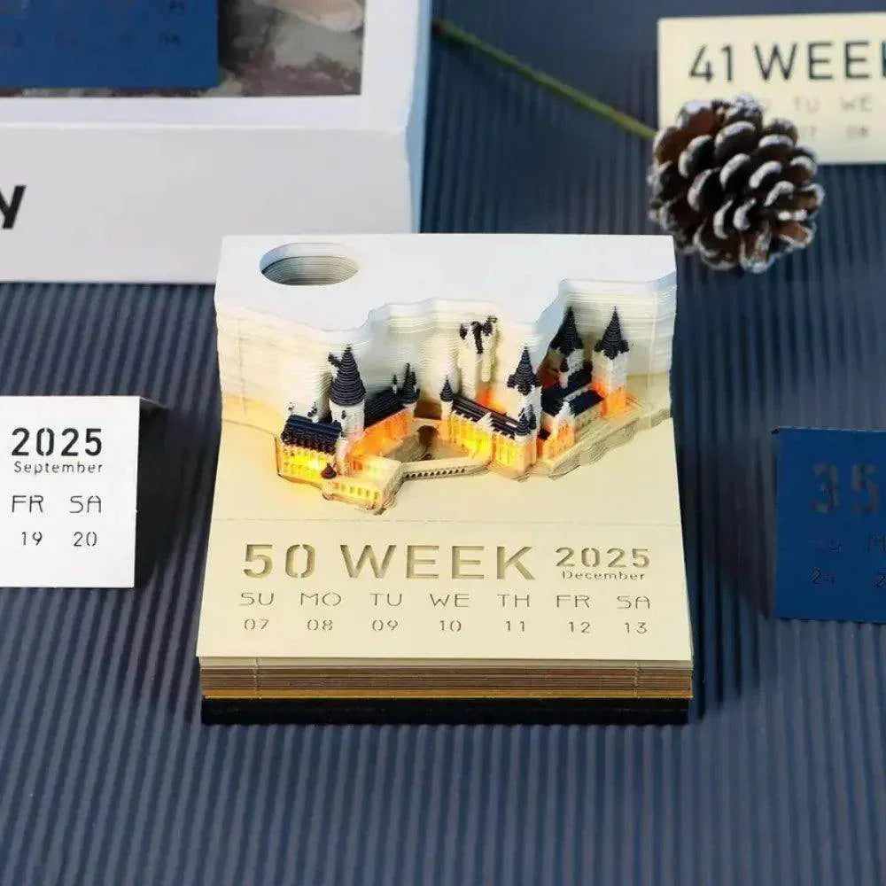 Mystical 3D Desk Calendar Pop-Up Castle - My Store