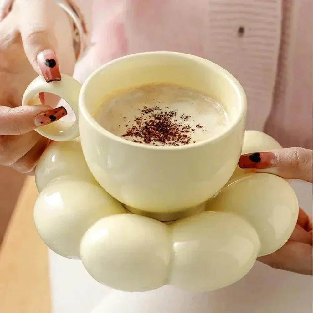 200ml Ceramic Cloud Coffee Mug Set with Decorative Tray - My Store