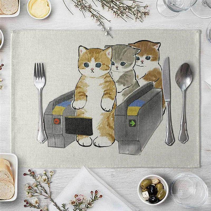 Cat Cartoon Animal Placemat - My Store