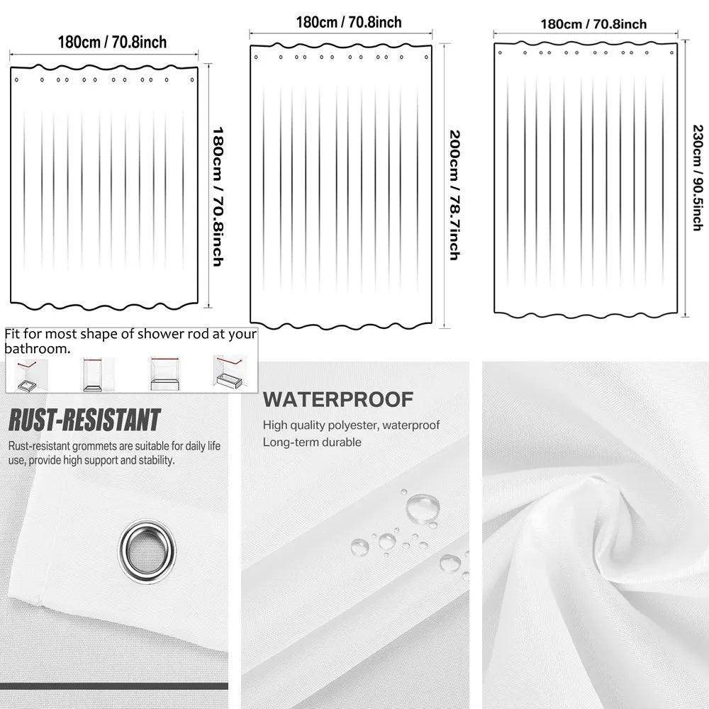 Heavy Duty Fabric Shower Curtain - Waterproof & Durable - My Store