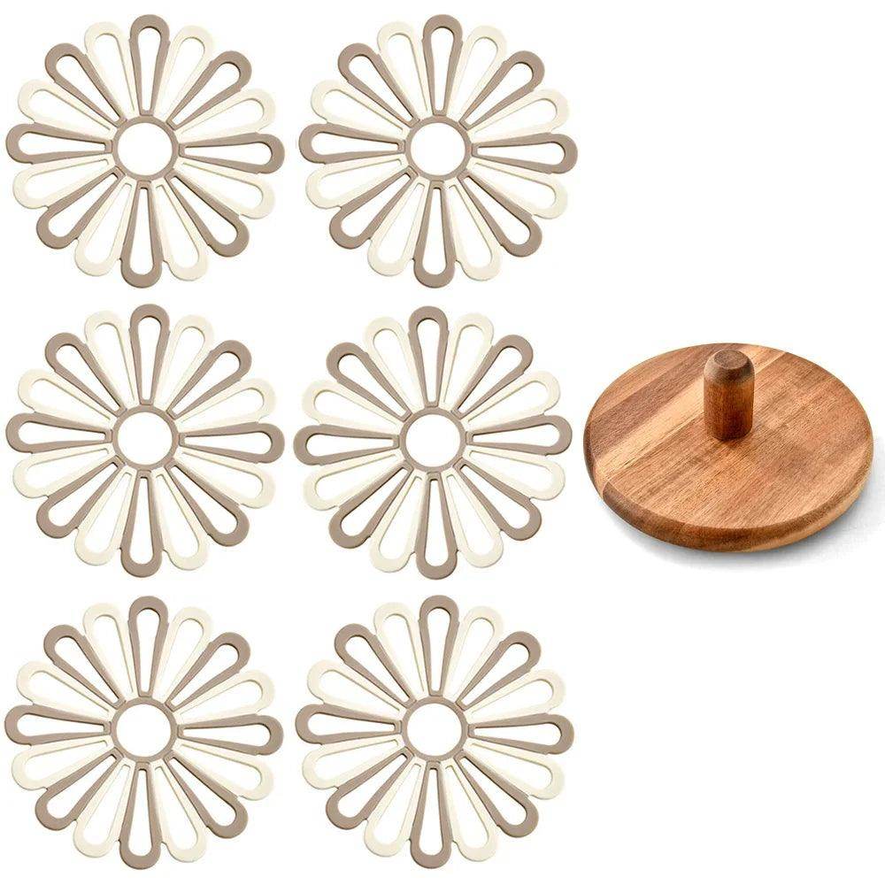 6Pcs Nordic Silicone Flower Placemats - My Store