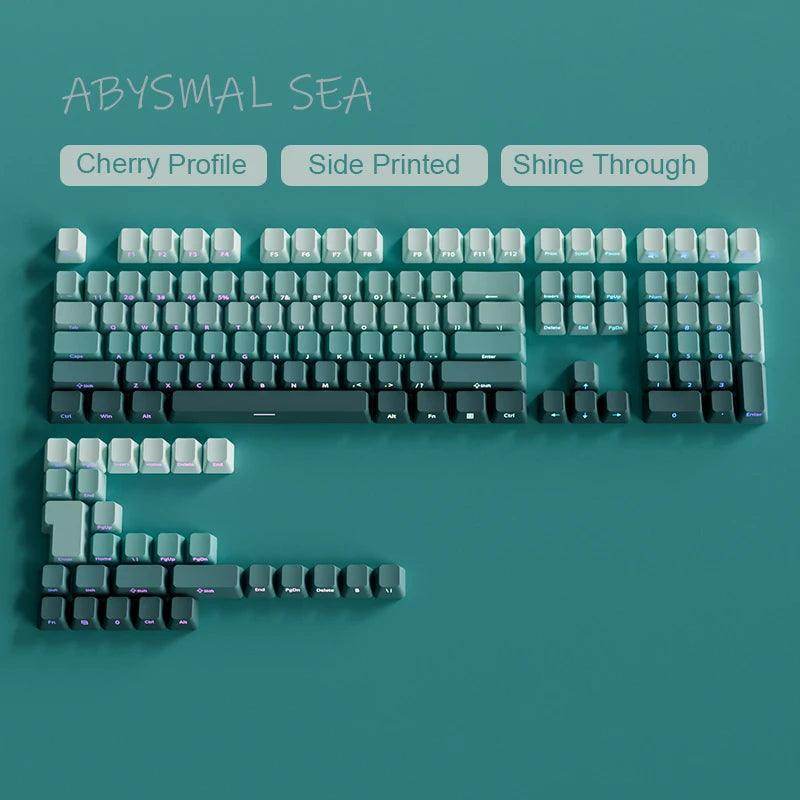 135 Keys Gradient Green Shine Through Keycaps - My Store