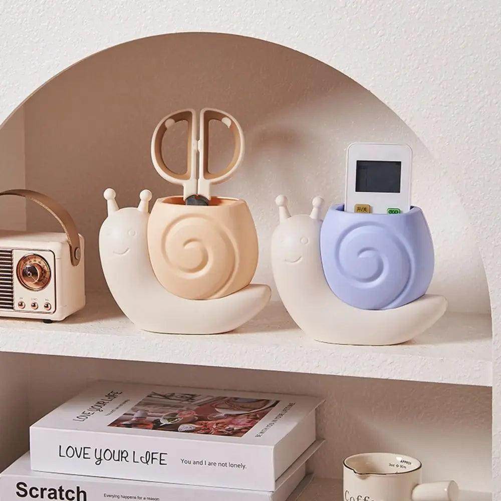 Interesting Snail Pen Holder Student Plastic Pencil Storage Box - My Store