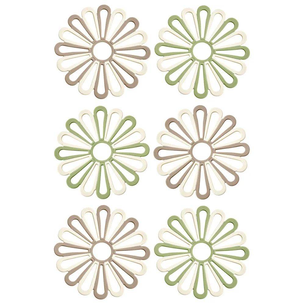 6Pcs Nordic Silicone Flower Placemats - My Store
