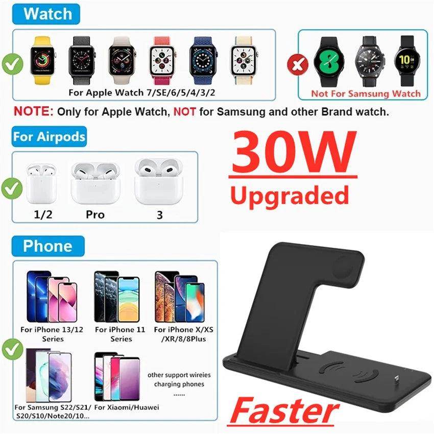 Wireless Charger Stand 4 in 1 Fast Charging Dock Station - My Store