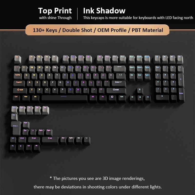 135 Keys Gradient Green Shine Through Keycaps - My Store