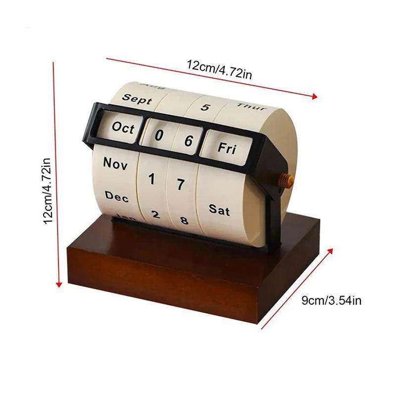 2025 Wooden Rotary Perpetual Desk Calendar - My Store