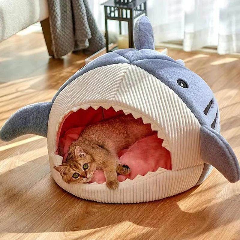 Cartoon Shark Warm Cat Bed - My Store
