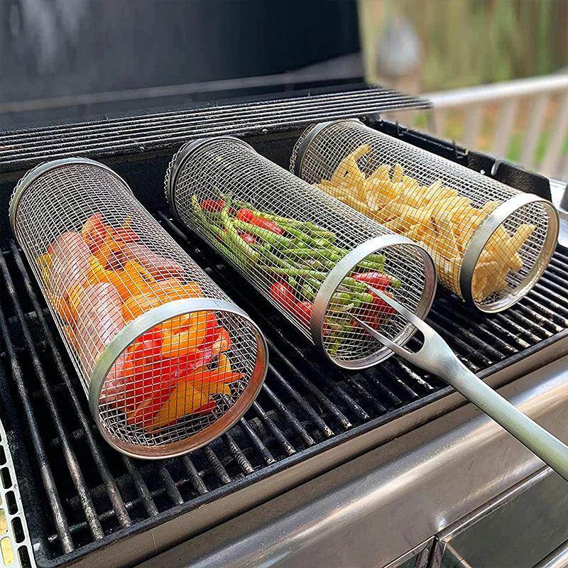 Stainless Steel Rolling BBQ Basket - My Store