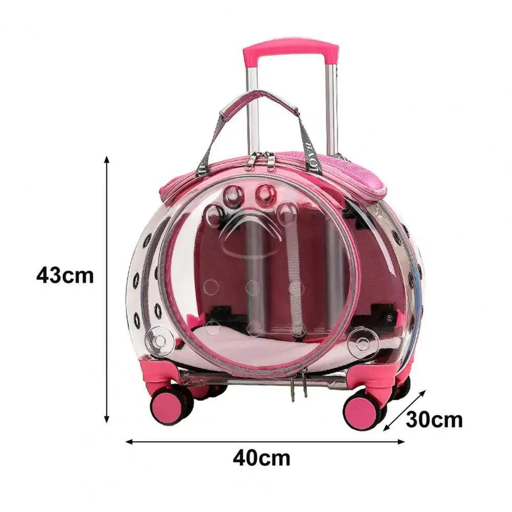 Pet Trolley Case - Ventilated, Silent Wheels - My Store