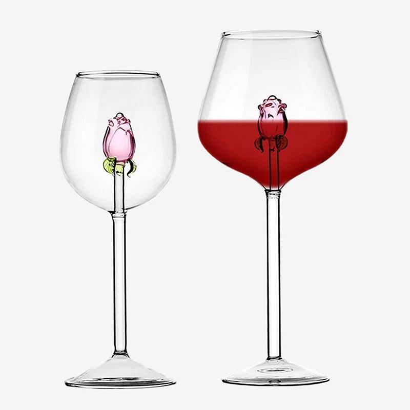 Creative 3D Rose Wine Glass - My Store