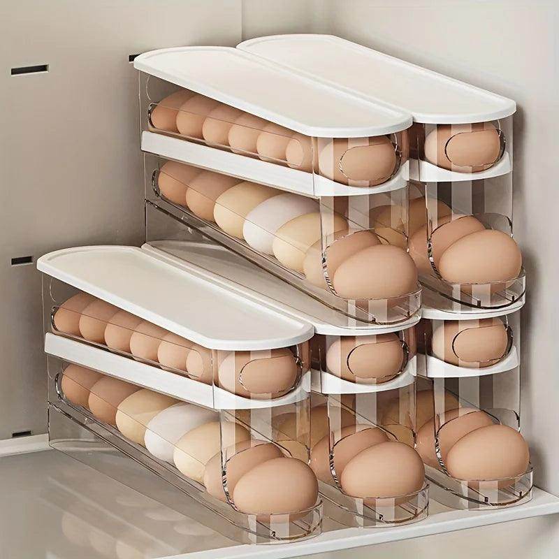Rolling Egg Storage Box - Space-Saving Refrigerator Organizer - My Store