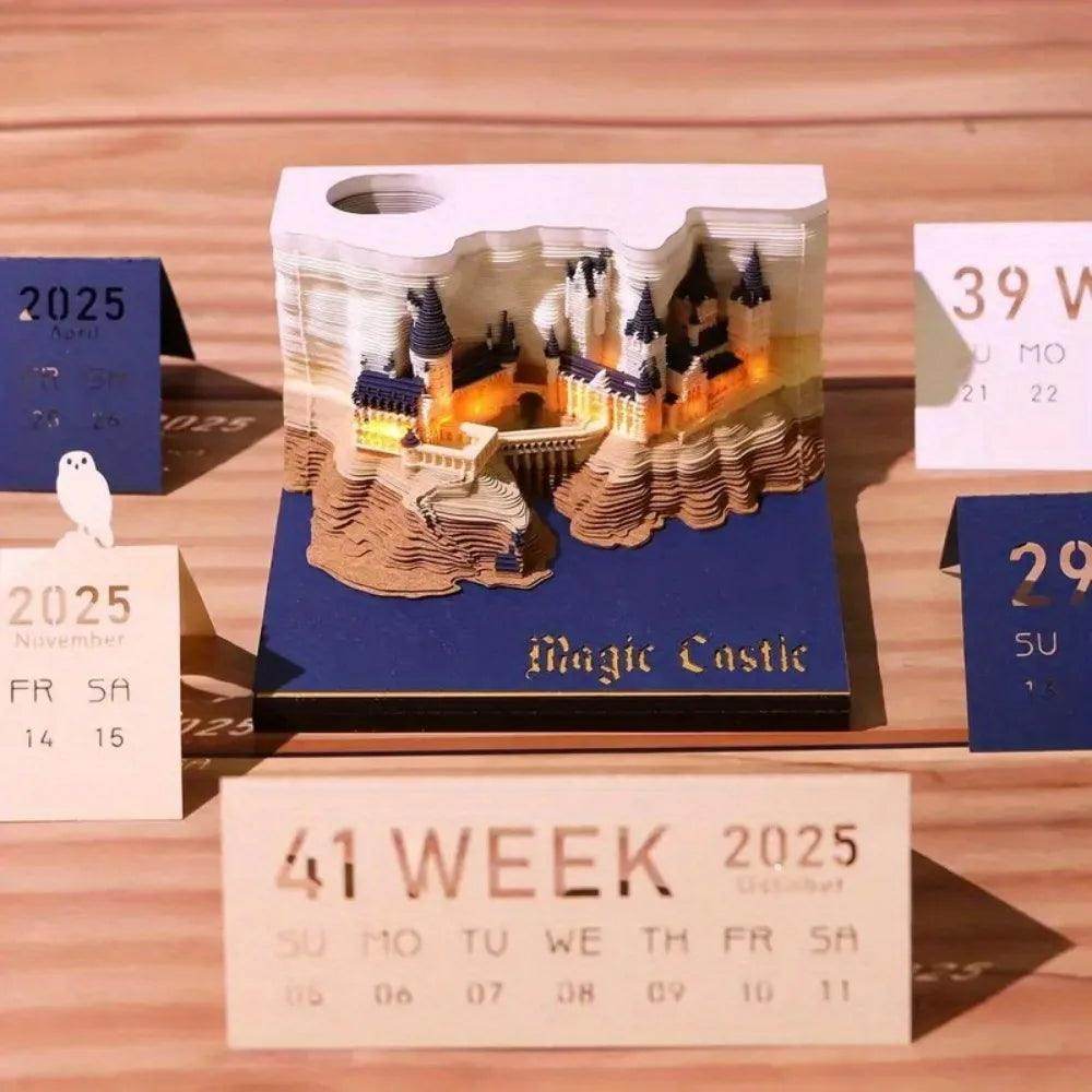 Mystical 3D Desk Calendar Pop-Up Castle - My Store