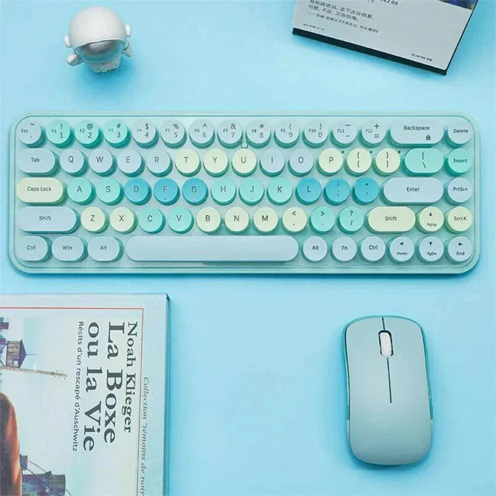 Colorful Wireless Keyboard and Mouse Ergonomic - My Store